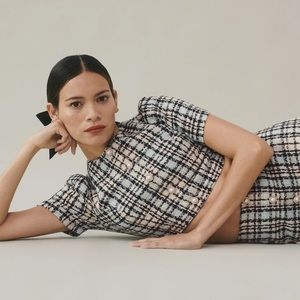 NWT Reformation Nicky Two Piece Sky Tweed Size 6